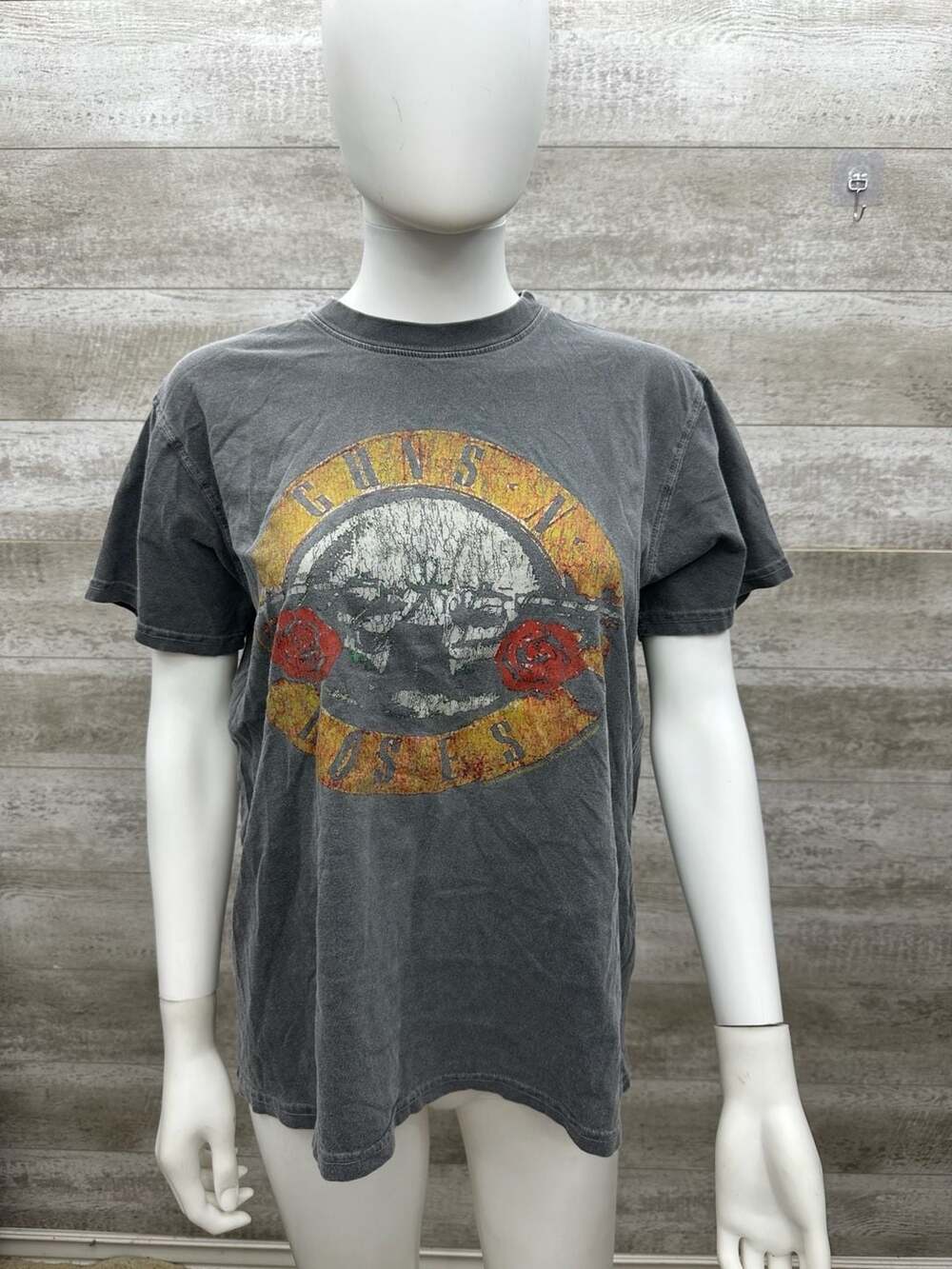 Guns N' Roses x People of Leisure Graphic T-Shirt Medium Gray Distressed
